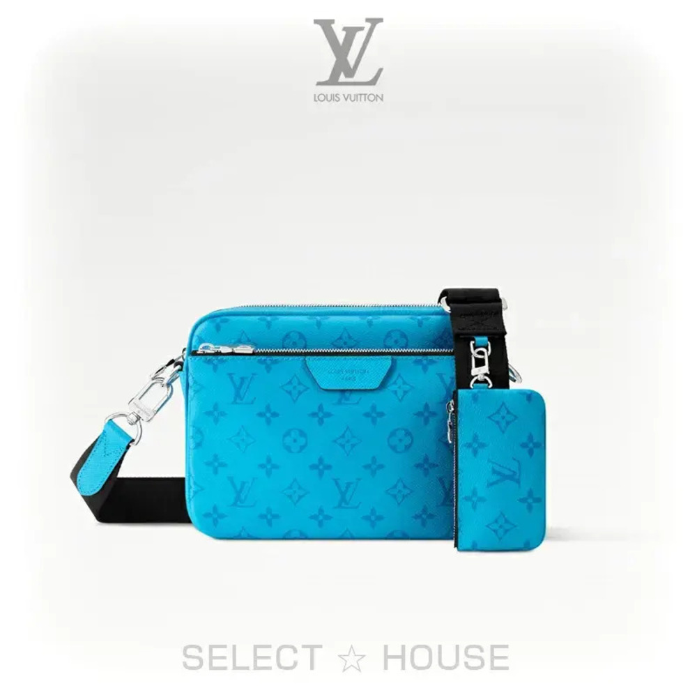 Louis Vuitton Trio Messenger Crossbody bold Taigarama blue
